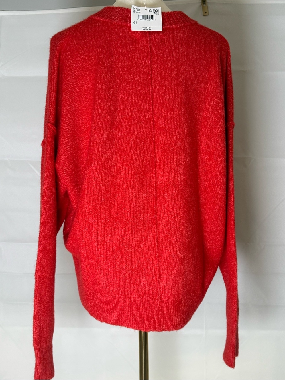 NWT American Eagle Coral Red Oversized Cozy Knit Sweater Size S - Picture 4 of 13